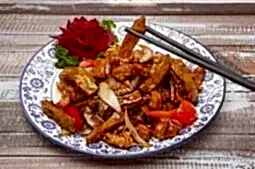 Баклажаны со свининой и болгарским перцем (250 гр.)